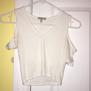 White off the shoulder crop top